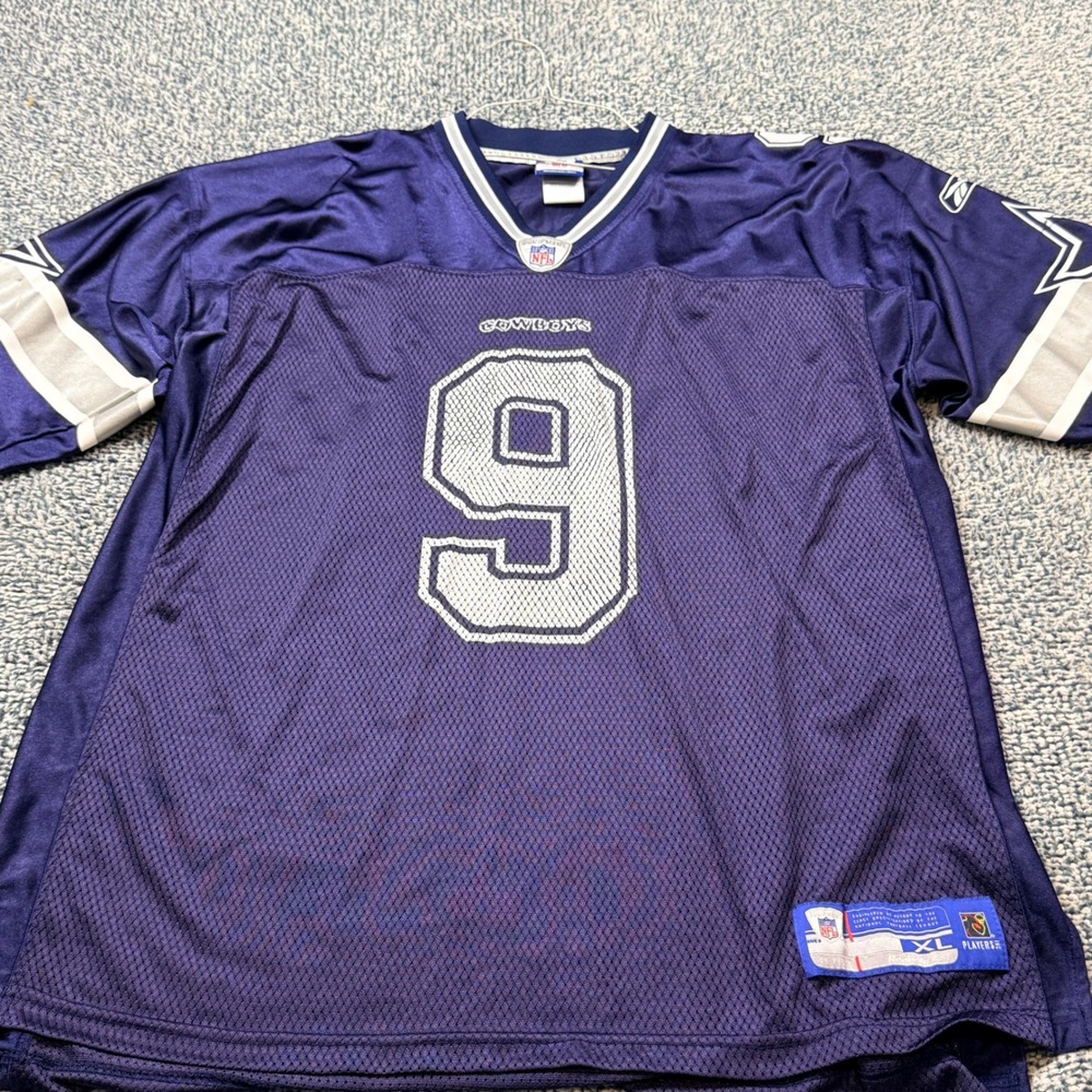 Reebok NFL Dallas Cowboys Tony Romo 9 Jersey Navy Blue Mens XL